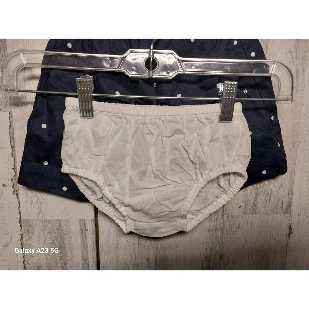 Janie And Jack Navy Blue Amd White Polka Dot 2 Piece Set 18-24 Months